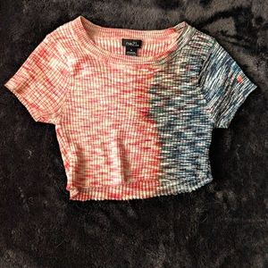 Pink and black crop top